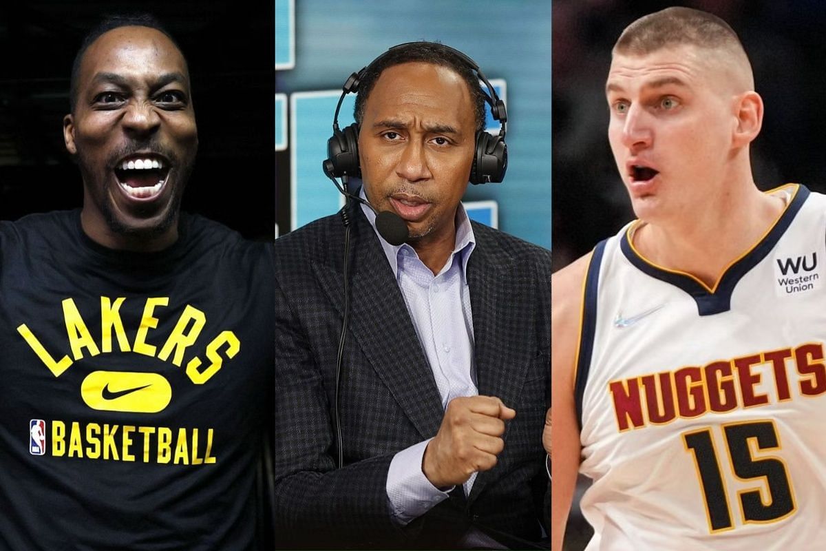 Dwight Howard, Stephen A. Smith and Nikola Jokic (right)